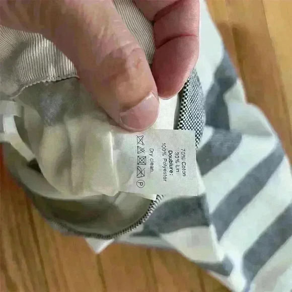 J. Crew Women's Striped Pencil Skirt Size 0 White Blue Knee Length Linen Blend - Picture 5 of 6